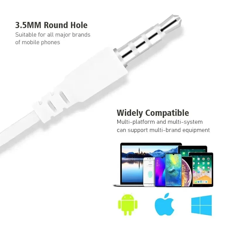 U19 Wired Earbuds 3.5mm Jack Earphones with Mic for iPhone Android Phone Tablet Mini Headphone Sport Headset