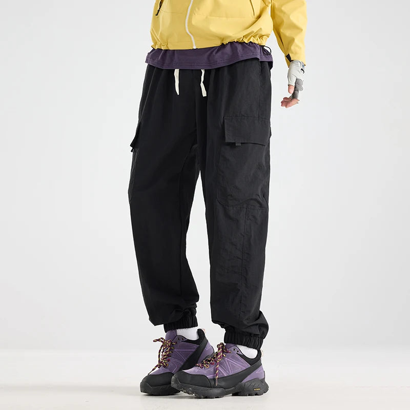 CHRLCK Men's Water-repellent Hiking Cargo Pants Breathable  Fashion Cargo Pants Autumn Trousers Fishing Camping Pants Male