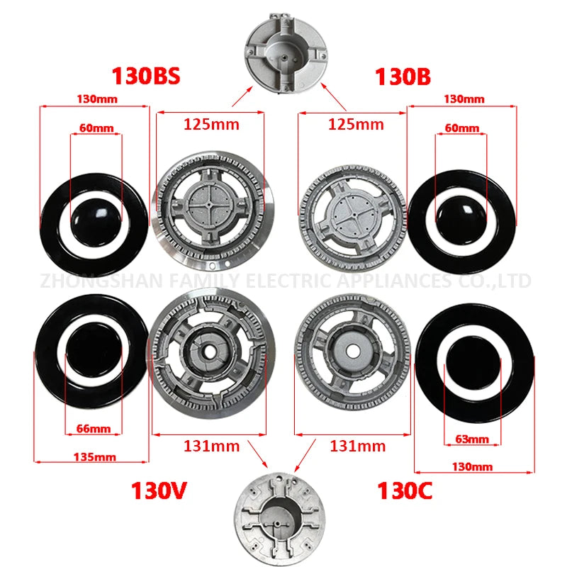 heavy 3mm thick stove parts 130mm big burner with high temperature resist aluminum base seat