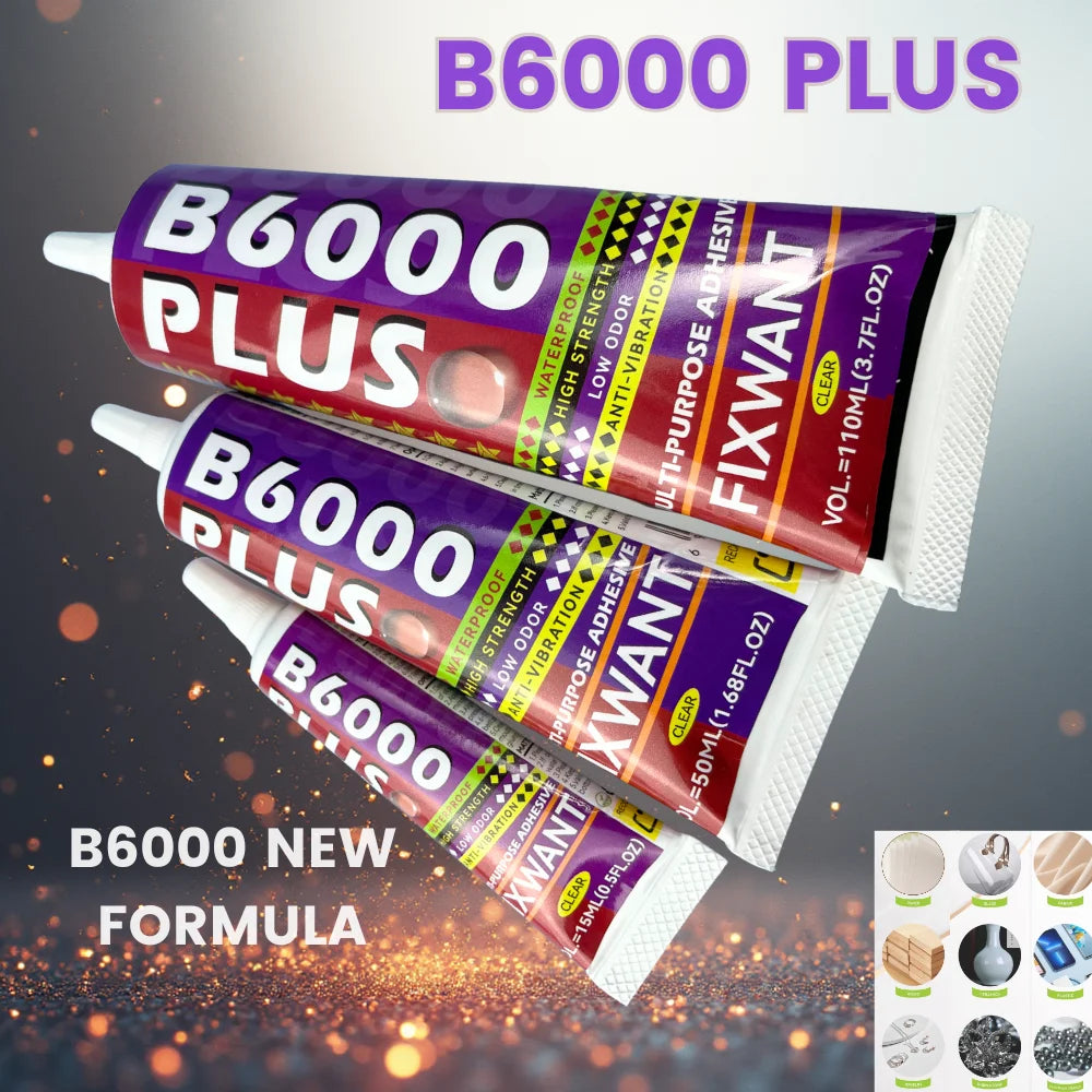 NEW B6000 15/50/110ML Clear Contact Phone Repair Adhesive Universal Glass Plastic Leather Glue With Precision Applicator Tip
