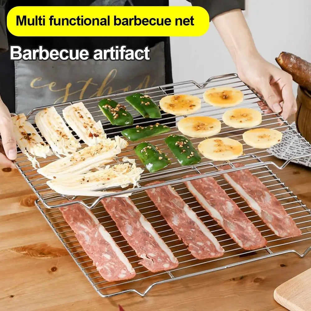 New Stainless Steel Cooling Rack Non-stick Silver Baking Tray BBQ Tray