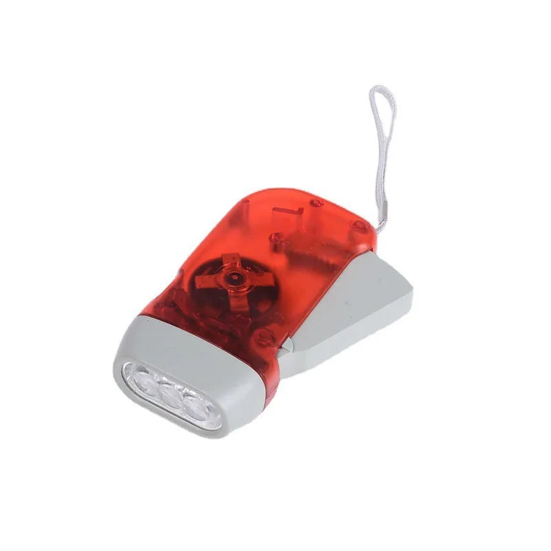 Portable Hand Pressing LED Night Flashlight Self-Powered Dynamo Crank Power Wind Up Manual Power Generation For Camping Riding