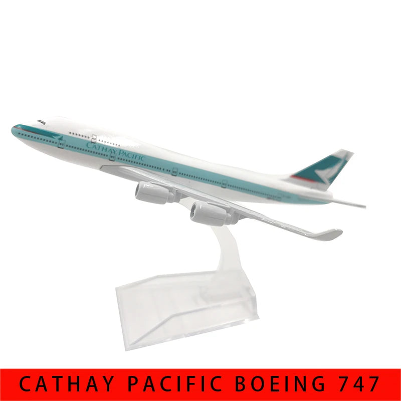 JASON TUTU 16cm Hong Kong Cathay Pacific Boeing 747 Aircraft Model Planel Airplane Diecast Metal 1/400 Scale Planes