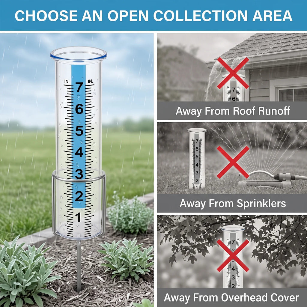 Universal 7 Capacity Glass Rain Gauge Replacement Tube With Lip Durable Transparent Rainfall Measuring Cylinder For Outdoor