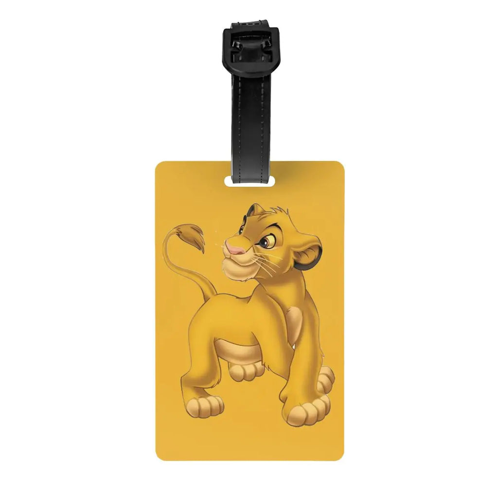 Custom Rafiki Luggage Tag With Name Card The Lion Cartoon K-Kings Privacy Cover ID Label for Travel Bag Suitcase