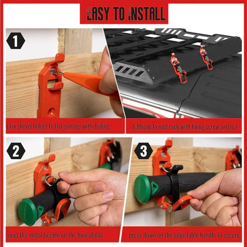 1/2/4PCS Tool Fixing Bracket Car Roof Luggage Rack Shovel Mount Clamps Kit Wall Mounting Quick Release Clamps Car RV Accessories