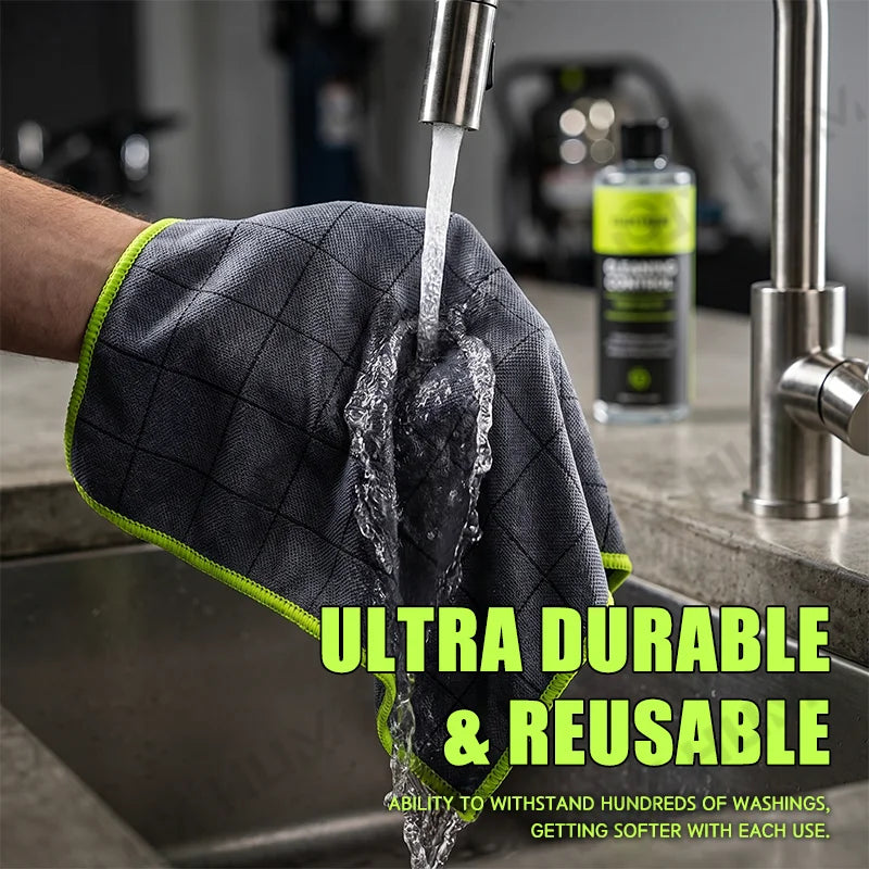 Carbon Fiber Car Cleaning Towel Lint-Free Streak-Free Soft Drying Cloth for Auto Detailing Multifunctional Window Glass Wash Rag