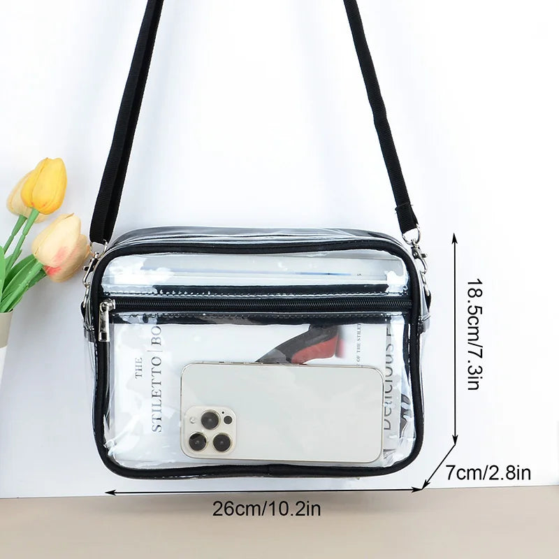 Clear PVC Crossbody Bags For Women, Waterproof Vacation Travel Beach Shoulder Bag For Outdoor, Summer Ladies Handbags Gifts