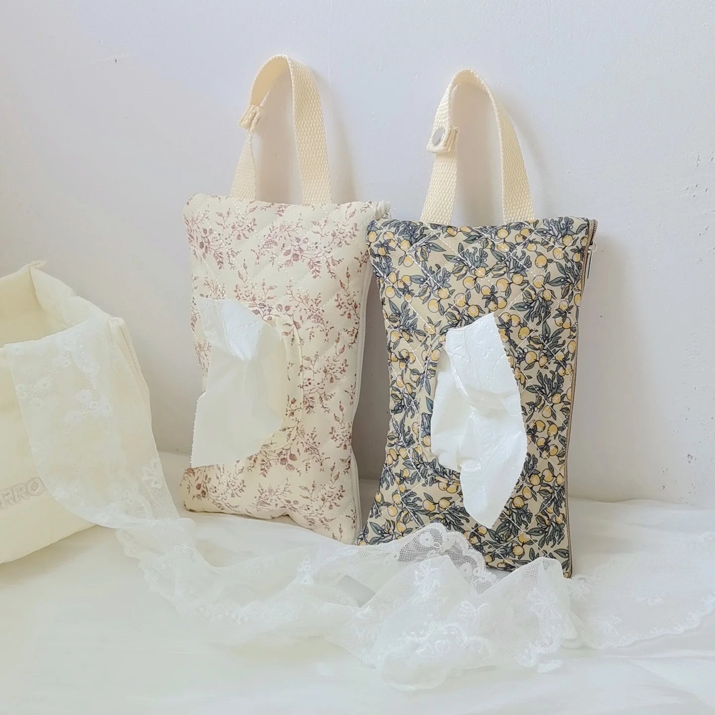 Print Baby Stroller Hanging Bag Tissue Box Wet Wipes Case Flip Cover Portable Paper Holder Removable Napkin Storage Box