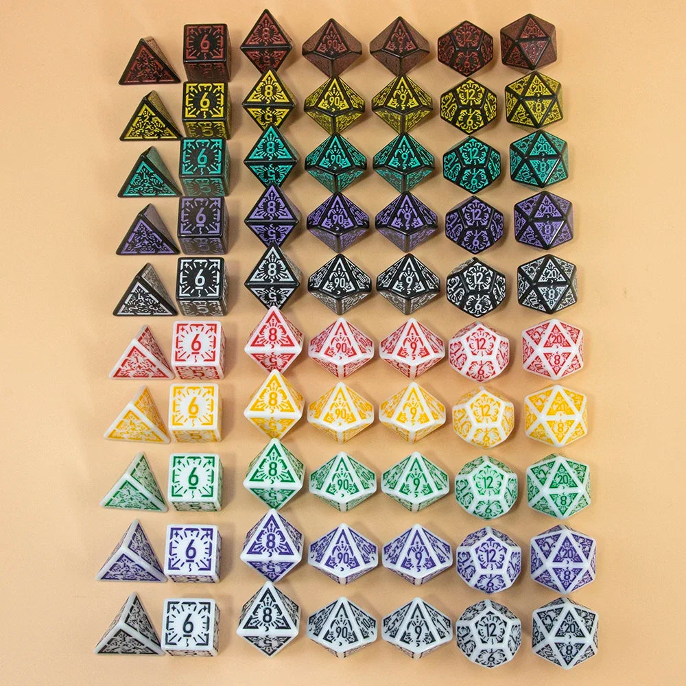 DND Polyhedral Dice Set 7pcs D4-D20, Amazing Engraved Games Dices for Souvenirst Entertainment RPG Board Game