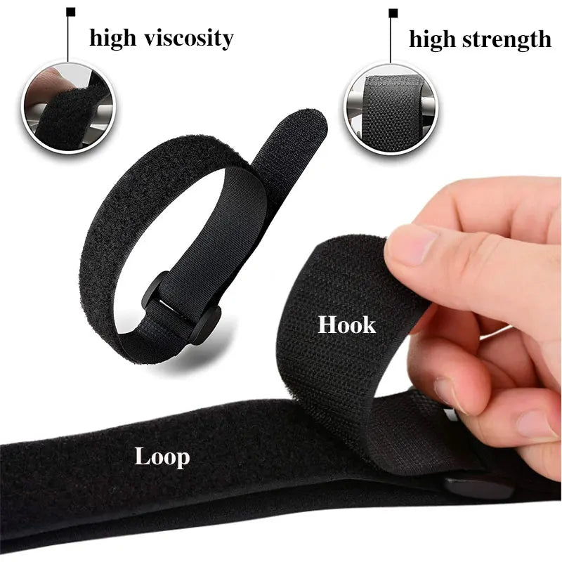 5pcs Hook Loop Fastener Strap 2cmx15~60cm Reusable Nylon Cable Ties for Cable Fixation Diy Multipurpose Accessories
