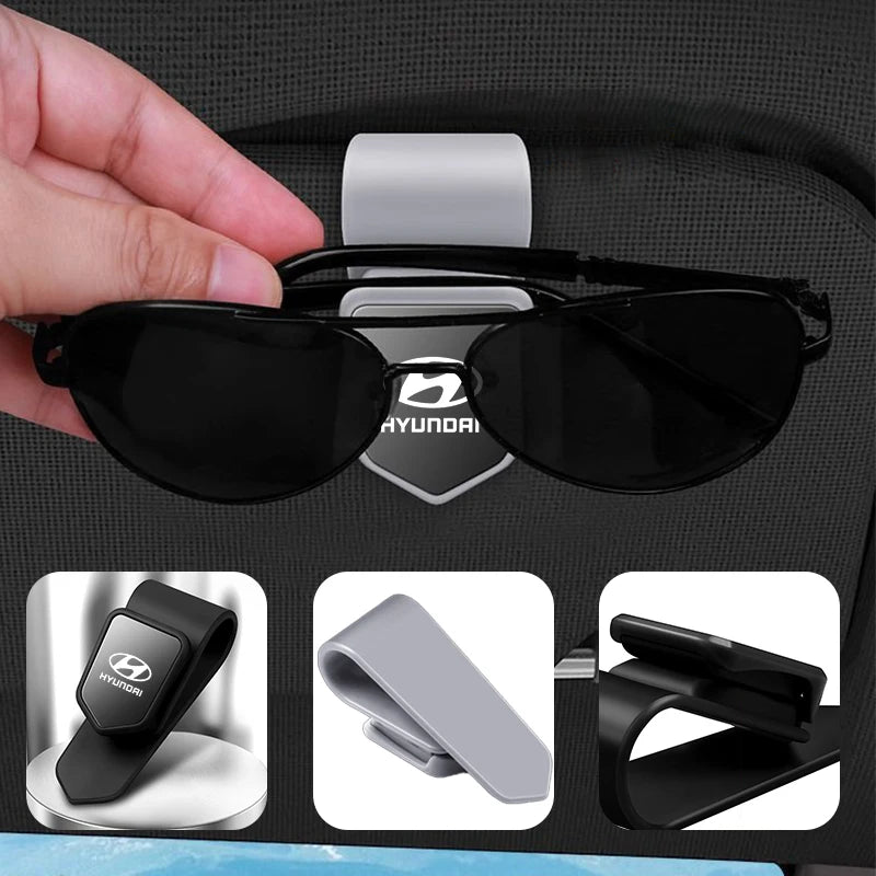 New Car Sun Visor Glasses Clip Sunglasses Card Holder For Hyundai Genesis N-LINE I10 I20 I30 I40 IX20 IX35 Kona Getz Veloster