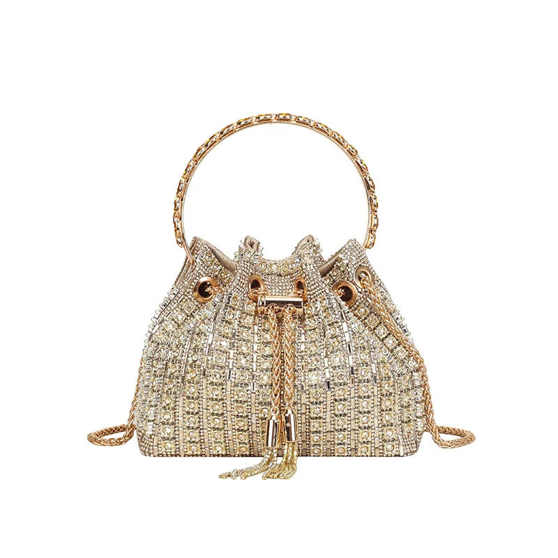 New Dinner Handbag Diamond Sparkling Dinner Party Women's Handbag Luxury Brand Fashion Diamond Women's Shoulder Bag High Quality