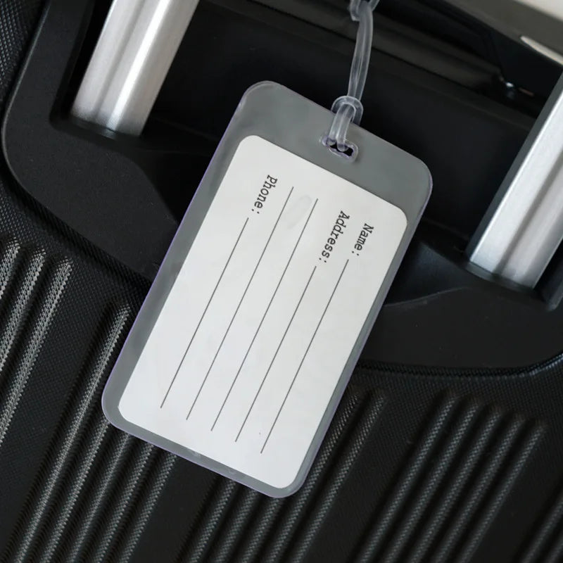 Fashion Travel Business Luggage Tag Suitcase Address Label Luggage Boarding Case Label Name ID Address Clip Travel Accessories