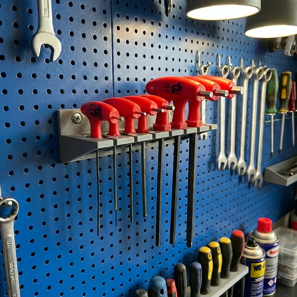 1Pc T-Handle Tool Rack, Screwdriver & Hex Key Holder, Small Parts Storage Organizer for Workshop Garage