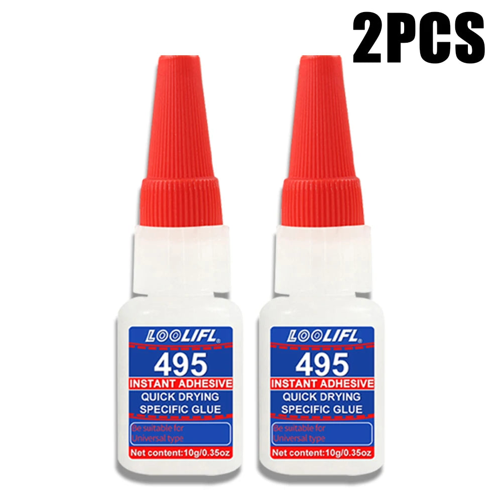 495 10g Super Instant Glue Quick Dry Strong Adhesive Precision Tip Universal Repair Glue Plastic Metal Ceramic Rubber Fix Glue