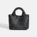 Designer bag Women's handbag Popular small size version PU leather woven bag Fashion style soft handmade bucket bag