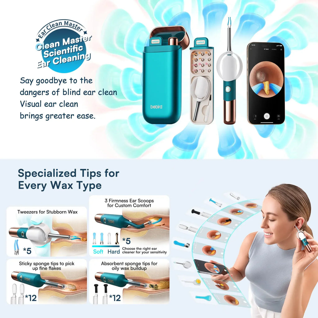 2026 Bebird EarSight Ultra (Sky Black Color) – Smart Visual Ear Cleaner, 20MP Ultra-Clear Camera, 5G Video,