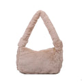 New Fluffy Totes Soft Plush Shoulder Underarm Bag Solid Color Purse Autumn Winter Handbag Women Lady Fashion Storage Pouch