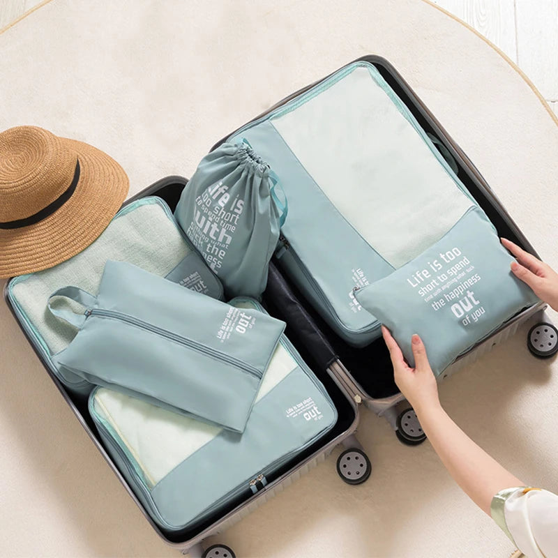 6pcs Travel Organizer Pouch Suitcase Washable Packing Cube High Quality Luggage Organizer Portable Clothes Pouch Bag Lightweight