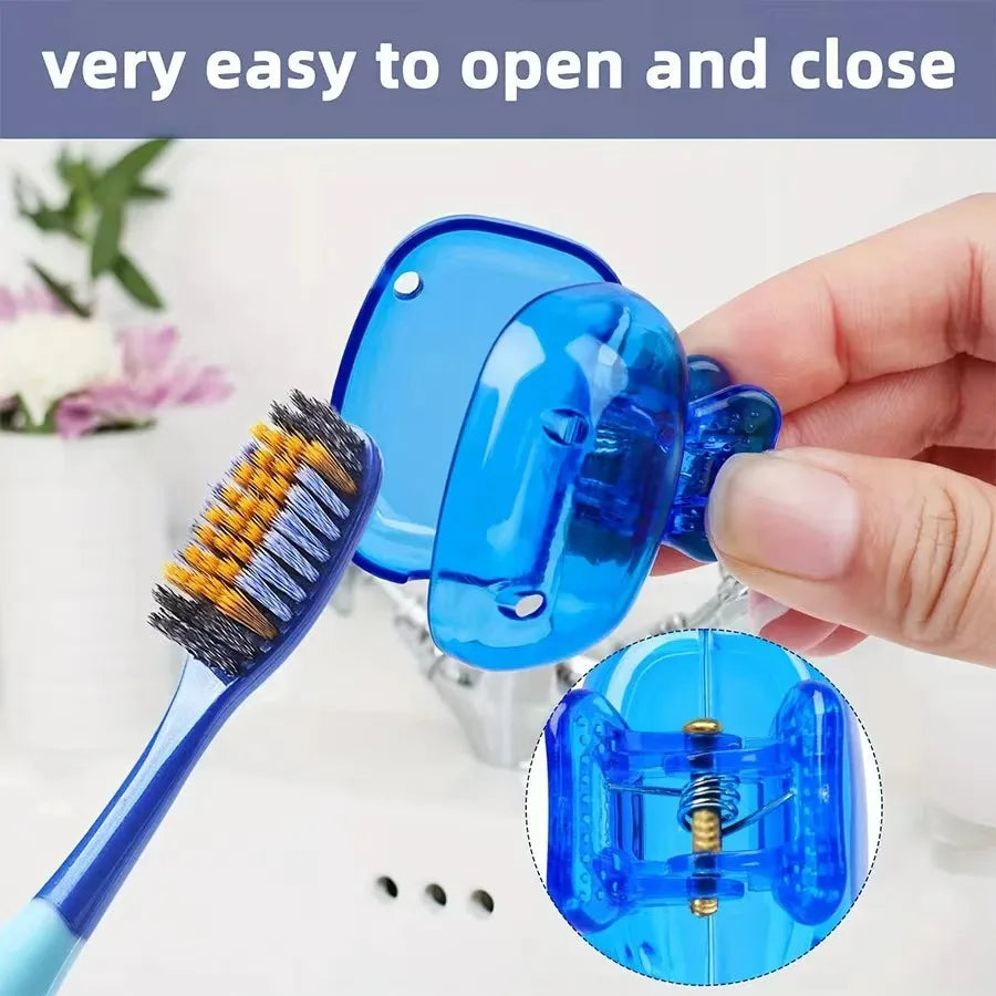 5pcs Household Toothbrush Storage Clip - Portable Travel Toothbrush Dust Protective Cap - Storage Box Portable Toothbrush Head