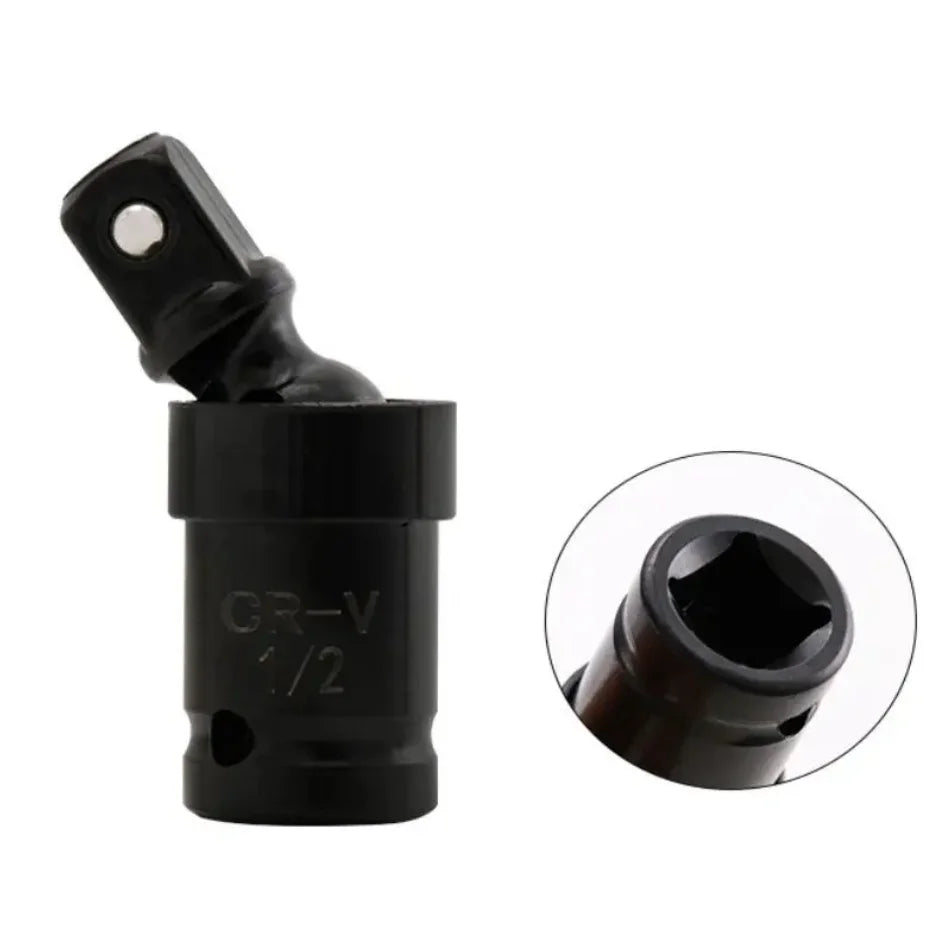 1/2 Inch Drive Universal Joint Socket Adapter, 360° Swivel Steel Ball Impact Socket for Electric Wrench Efficiency Enhancement,