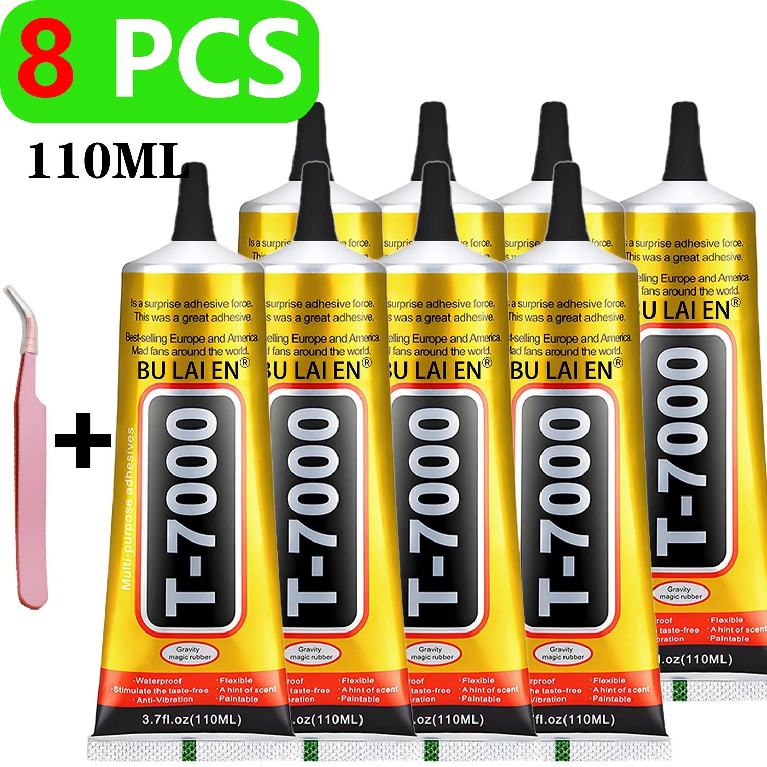 T7000 & E8000 Jewelry Adhesive 15/110g: Suitable for bonding rhinestones, pearls, glass, and metal—waterproof and transparent