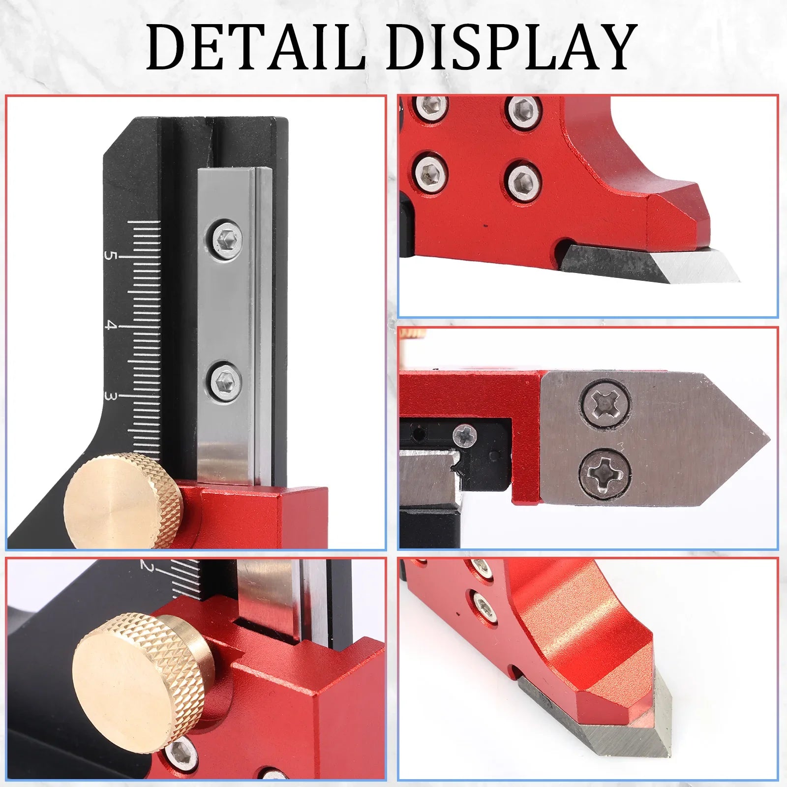 Height Gauge Depth Aluminum Alloy DIY Woodworking Tablesaw Height Measurement Tool for Table Saw Router Table Drill Press