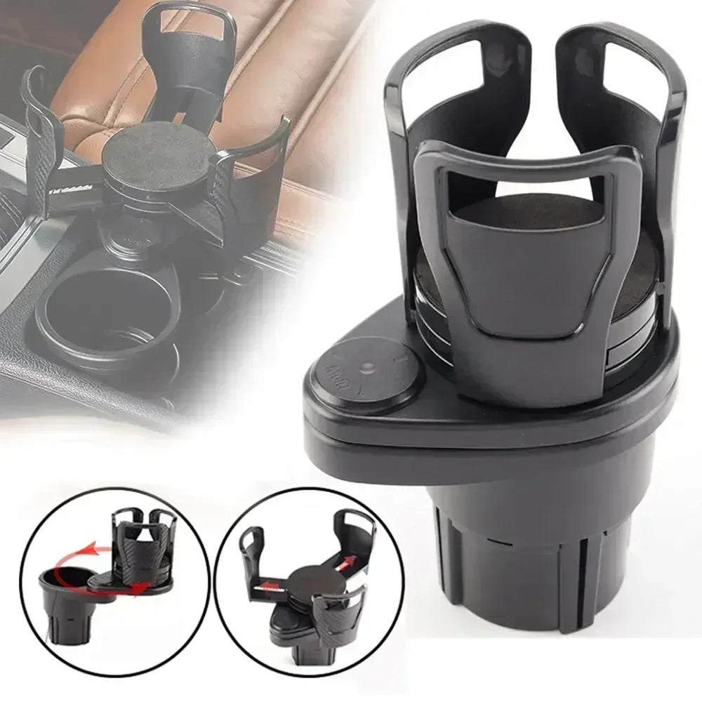 Adjustable Dual Cup Holder Car Mount Multifunction with Phone Holder Car Cup Expansion Adapter for Vehicle Cup Holers