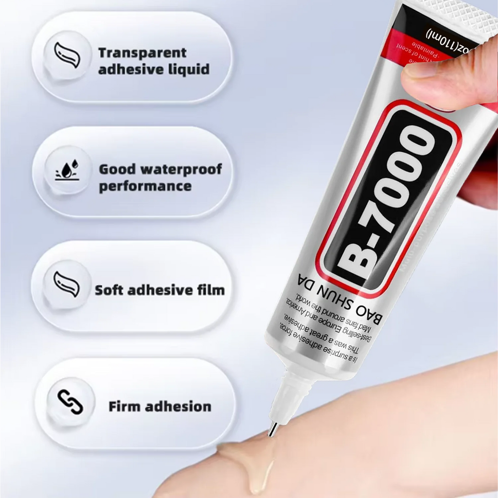 B7000 Jewelry Adhesive Liquid Ounce Transparent Adhesive - Used for rhinestones, mobile phone repairs, nail art, glass, jewelry.