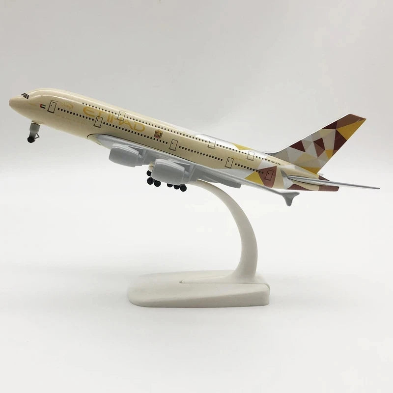 Metal Aircraft Toy 20cm Alloy Aircraft Model A380 Aircraft Airbus Etihad Airways Airplanes Model Model Collection