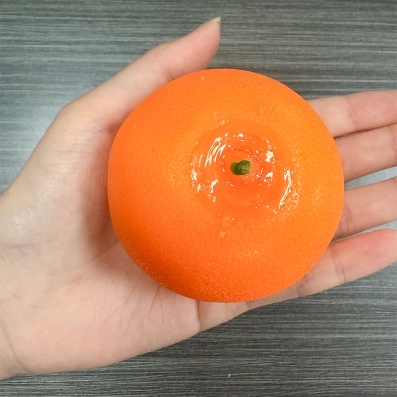 Orange Crunchy Moldable Stress Ball Crispy Squishy Squeeze Toy Round Blocks Filled Fidget Toy ASMR Sensory Stress Relief Toys