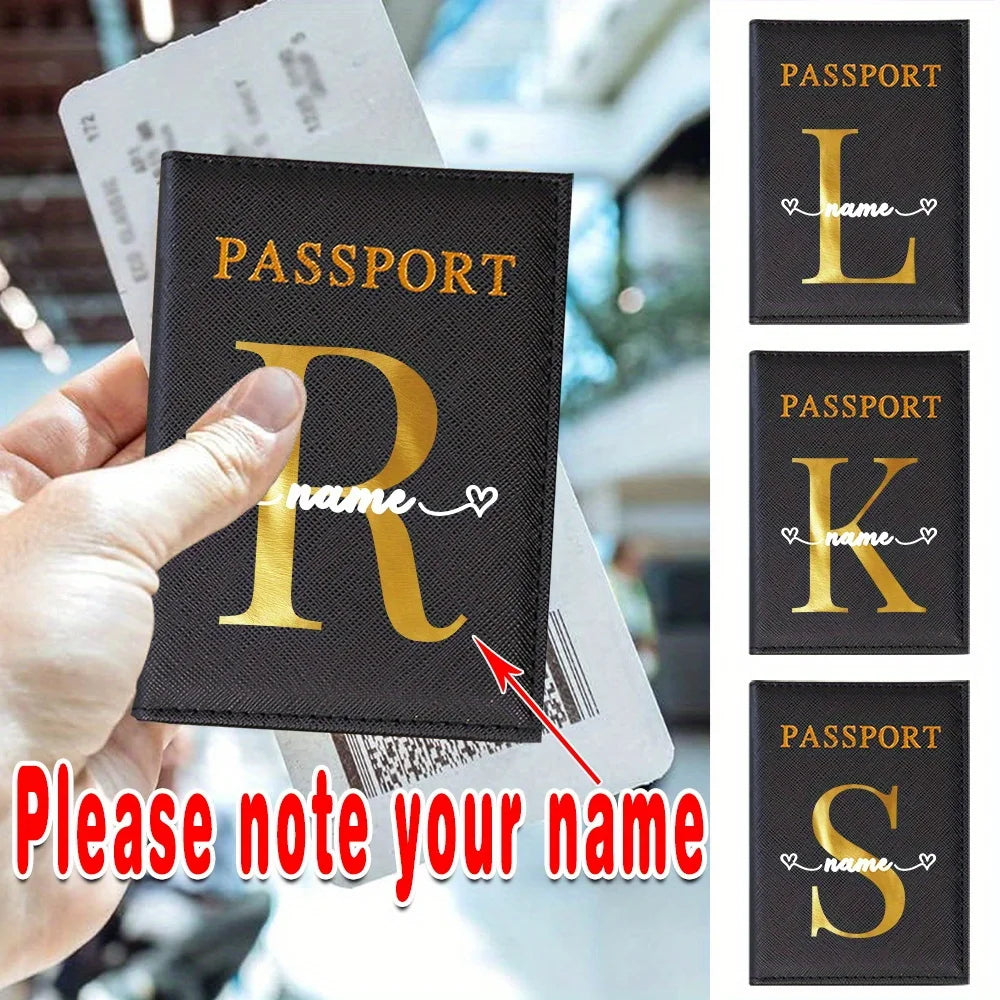 Custom Personalized Name/Initials Passport Holder & ID/BC Case Compatible for RFID Blocking - Elegant Travel Document Wallet