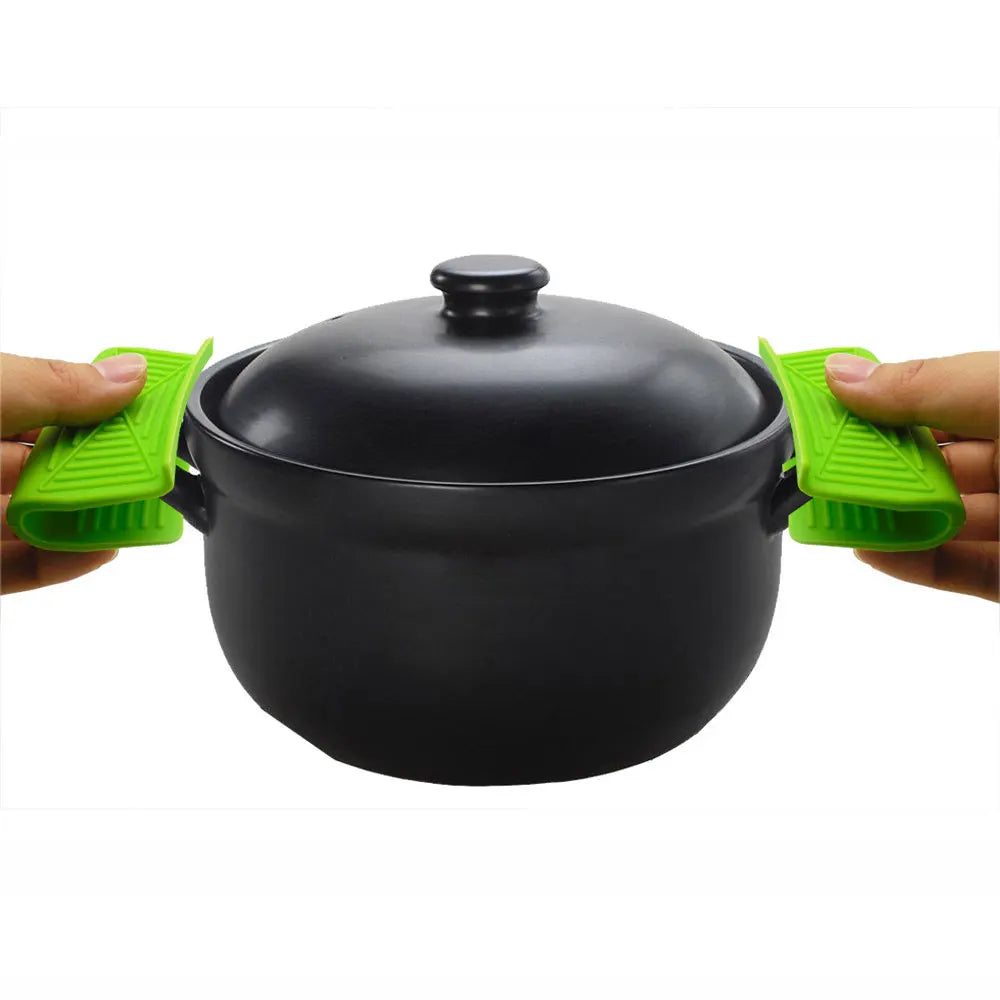 JCD 1Pair Silicone Insulated Pot Ear Clips Grip Silicone Pot Holder Sleeve Pot Glove Pan Handle Cover Grip Kitchen Tools