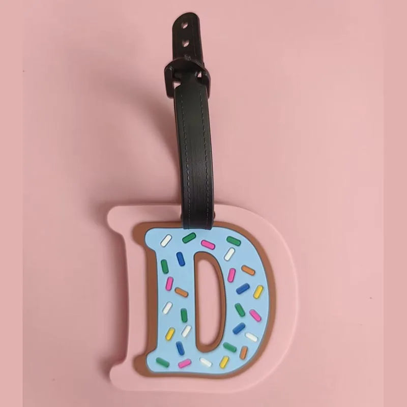 Newest Cute 26 Letters Luggage Travel Accessories Tag Silica Gel Suitcase ID Addres Holder Baggage Boarding Tag Portable Label