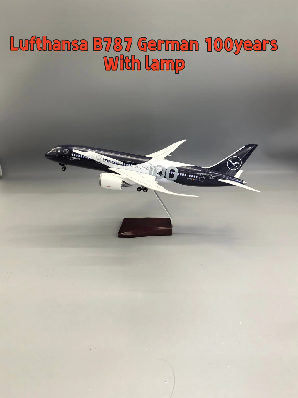 47CM Miniature Airplane 100 Years Series Lufthansa Plane Model B787 B747 A380 A350 DELTA Collectible Scale Aircraft Resin Gift