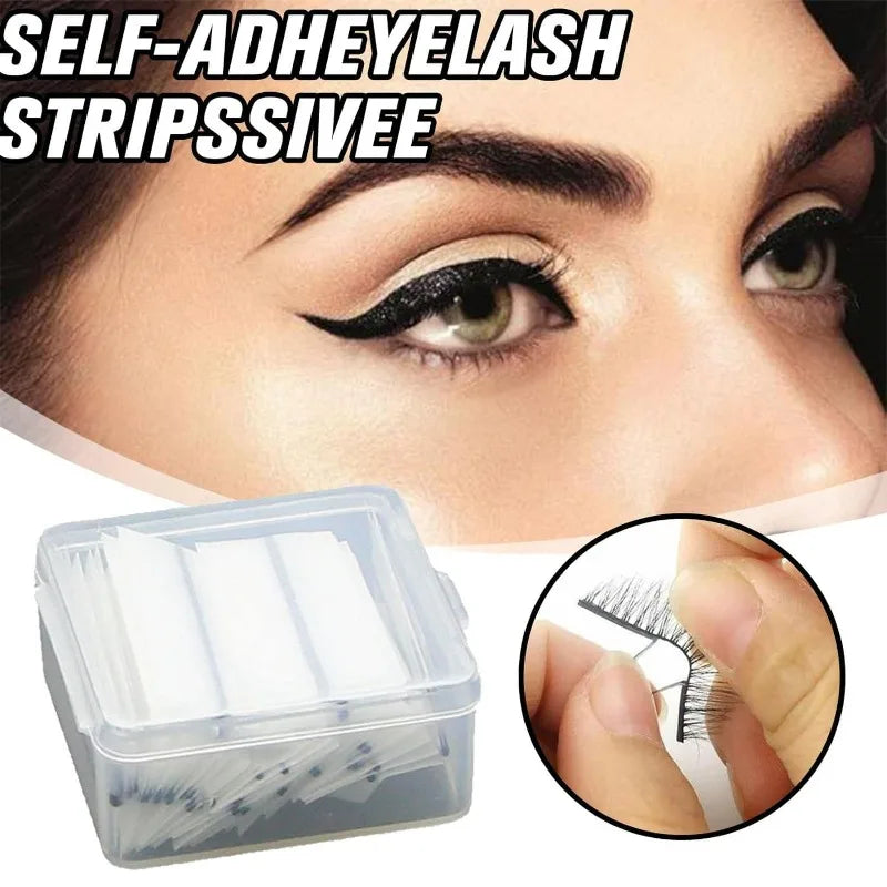 For40pcs/Box Reusable Self-Adhesive Glue-Free Eyelash Glue Strip No Glue False Eyelashes Extension Tape Makeup Tools