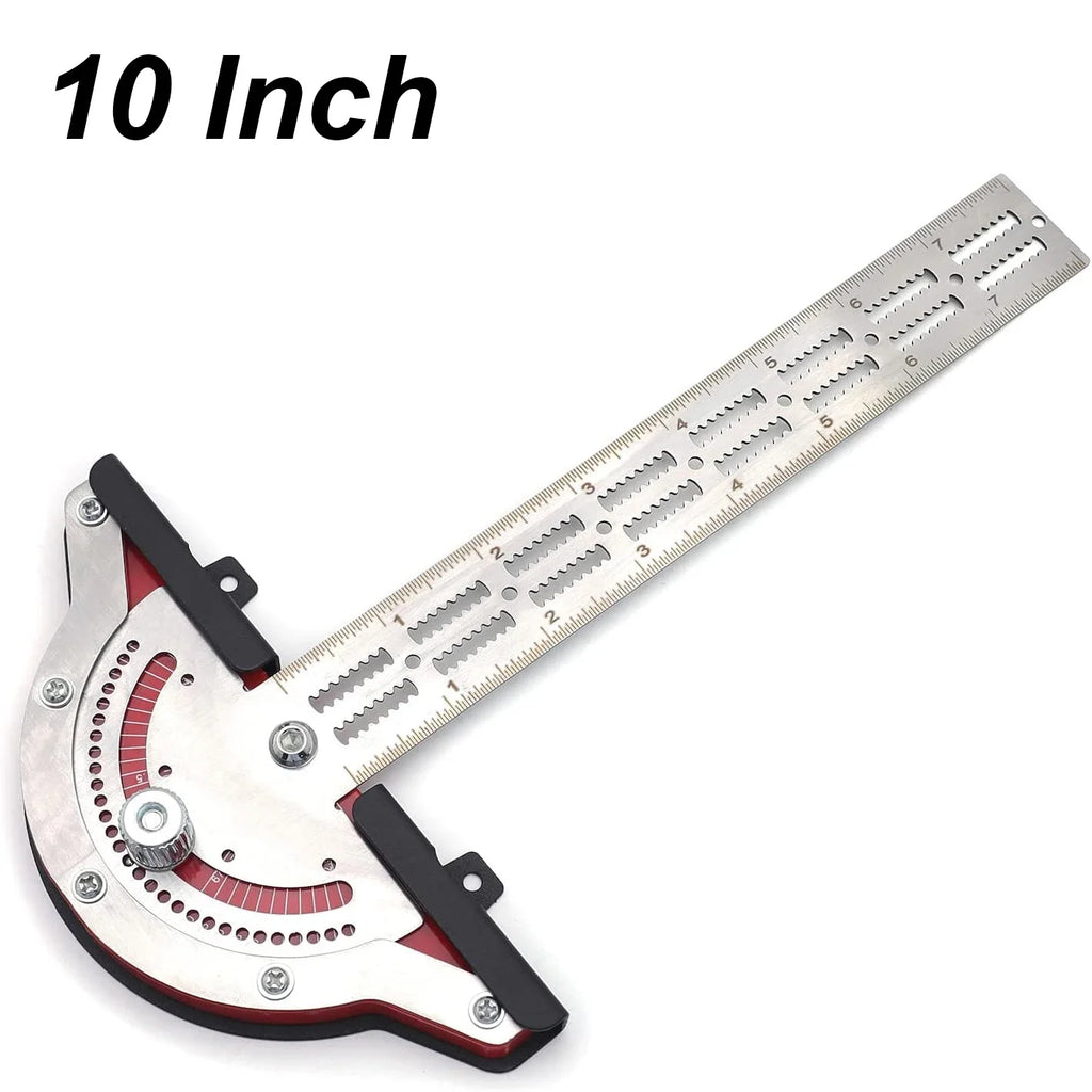 Multi-Function Angle Measure Woodworker Edge Ruler with Adjustable Protractor Angle Finder Stainless Steel Carpenter Mark Rule