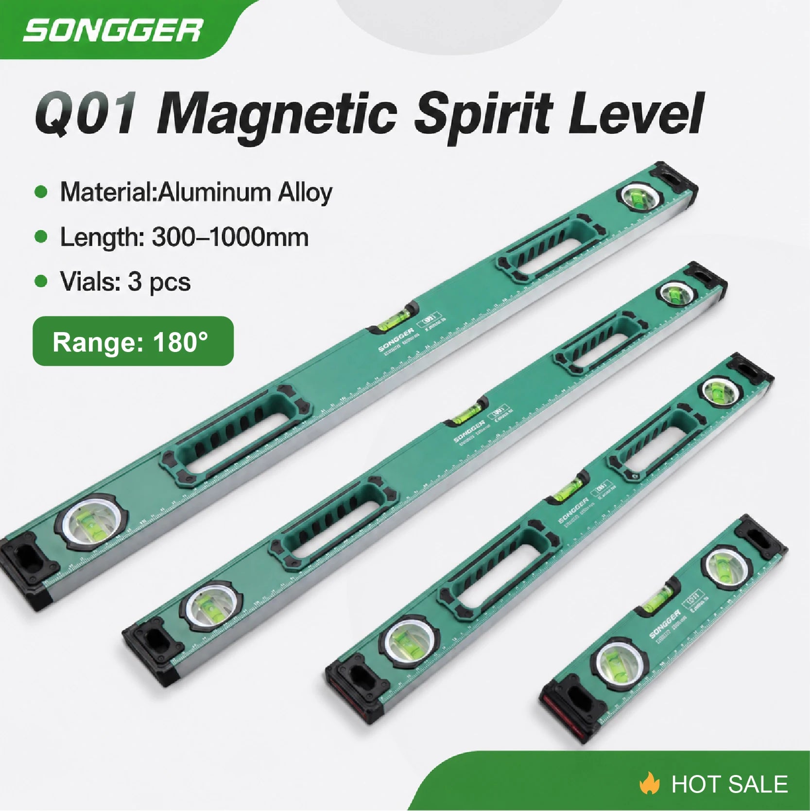 Q01 Magnetic Spirit Level Aluminum Alloy Bubble Level Ruler Adjustable Angle High Precision Shockproof Measuring Tool