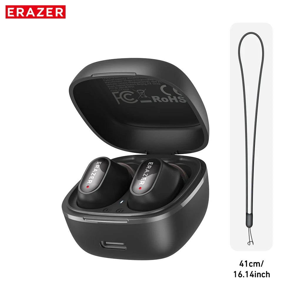Erazer XF65 Bluetooth Earphones 135 Language AI translator Earbuds Low Latency Lanyard Long Battery Soft Wireless Headphones