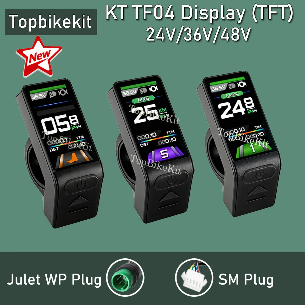 25New TFT KT TF04 Display Colorful LCD Display Meter 24V/36V/48V KT LCD Mini Display Screen for EBike KT Controller