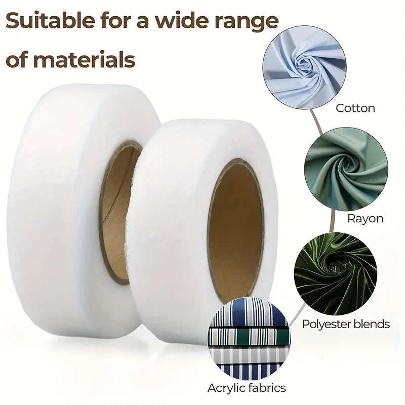 64M DIY Garment Ironing Double-sided Adhesive Self Adhesive Pants Hem Tape Heat Melt Nonwoven Clothes Length Shorten Sewing Tool