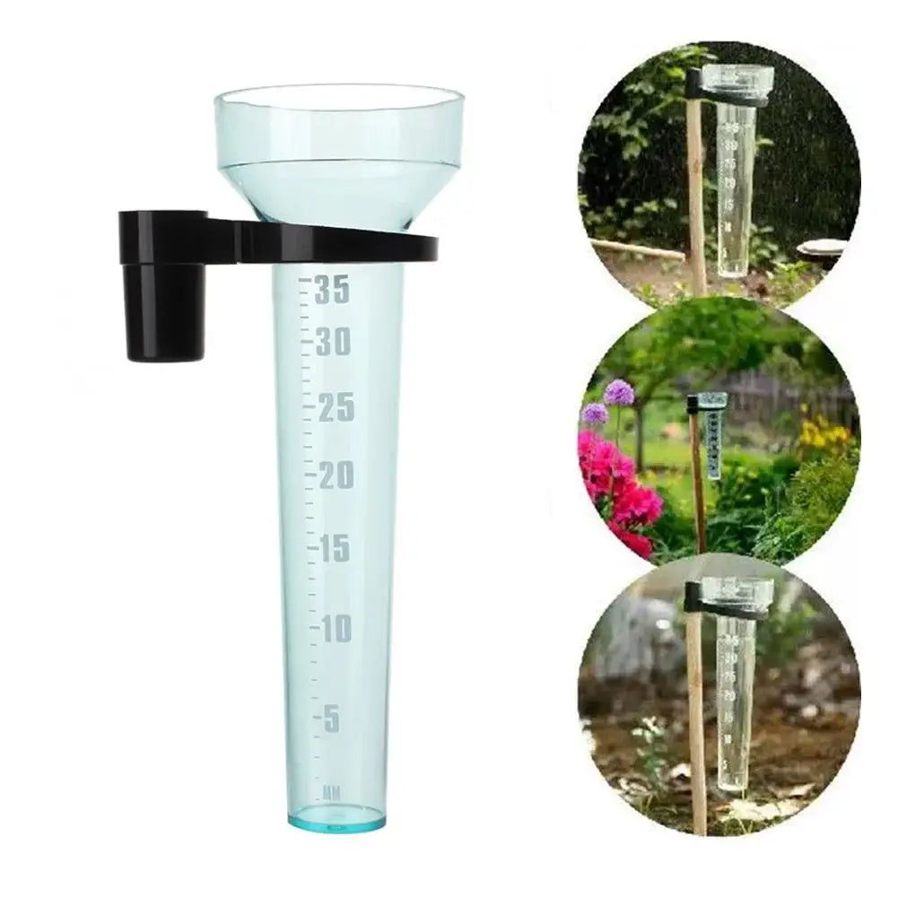 35mm Rain Gauge Clear Polystyrene Rainfall Meter Outdoor Garden Yard Ground Spike Stake Scale Weather Precision Measurement Tool