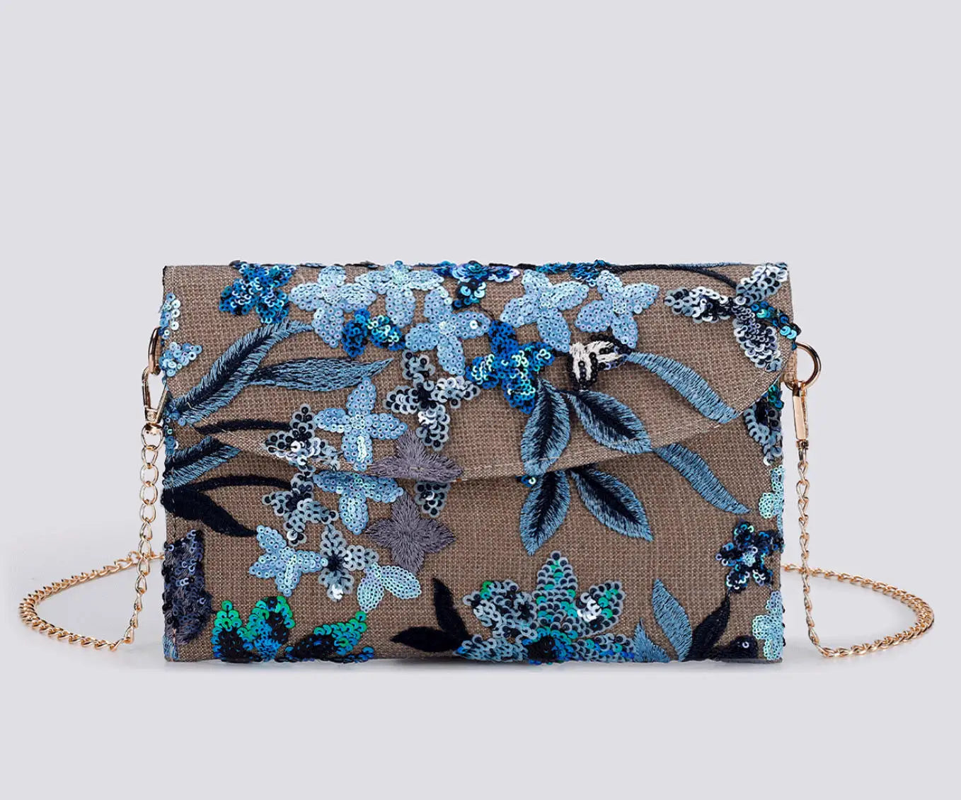 XMESSUN New Sequined Embroidery Envelope Clutch Bags for Women,Fashion Design Europe and America Casual Shoulder Bag Pouch Bag
