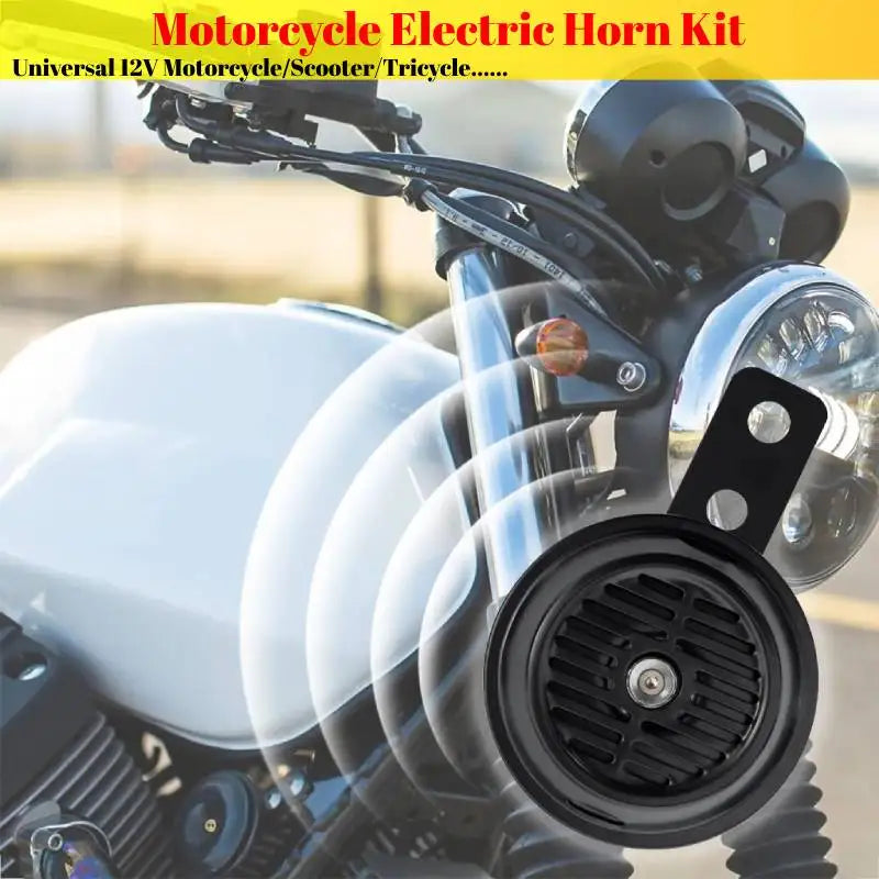 Motorcycle Universal Waterproof Round Loud Horn Speakers Electric Horn Kit 12V Horn 1.5A 105db Signal For Motorcycle Accessories