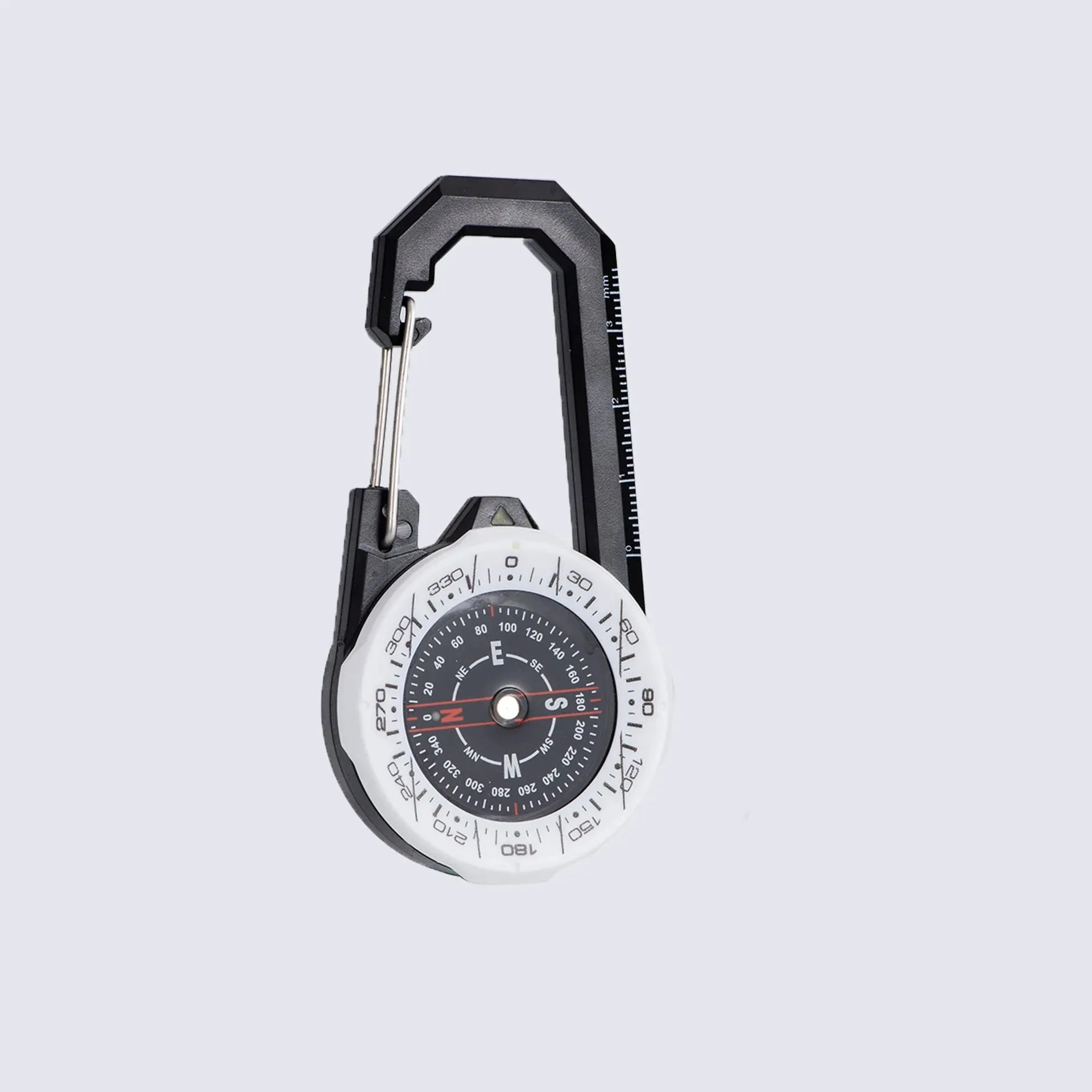 Portable Luminous Compass Carabiner Mini Survival Directional Tool for Outdoor Hiking Camping Mountaineering Survival Kids Gift
