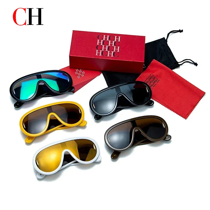 CH Brand Sunshade High Quality Color Lens Sunglasses Unique Design Ladies Rough Edge Personality Eyewear