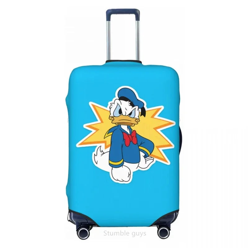 Stretchable Travel Luggage Protector Fashion Duck Pattern Fits 18-32 Inch Luggage Anti-Scratch Washable Suitcase Cover