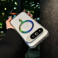 Bling Glitter Transparent Wireless Charge for Magsafe Phone Case For Google Pixel8 A Pro 9Pro XL Magnetic Clear Shockproof Cover