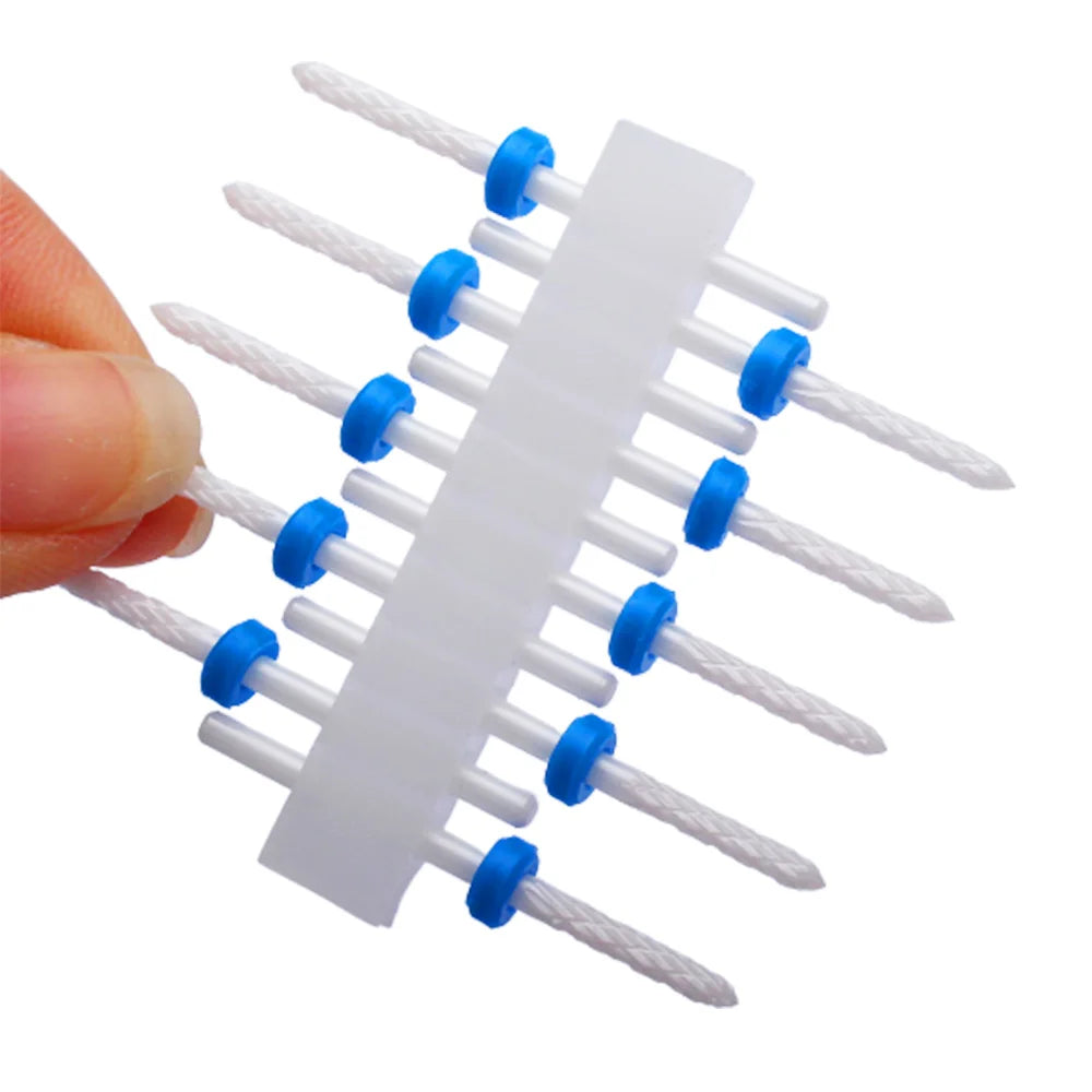 10pc Carbide Manicure Drills Nail Drill Bits Set Milling Cutters Kits Gel Polish Remover Files Electric Burr Tools Accesstries